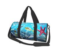 Colorful 3D Nature Scenic of Sea Underwater of Tropical Fishes Print Travel Duffel Bag, Foldable Gym Bag Overnight Weekend Bags for Women, Large Holdall Bag Cabin Bag for Sports and Travel