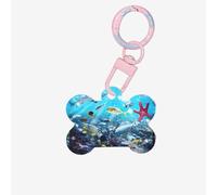 Colorful 3D Nature Scenic of Sea Underwater of Tropical Fishes Printing 1 Pc Dog Bone Shape Id Tags Double Sided with Key Ring Craft for Pets