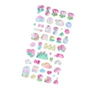 Colorful 3D Raised Design Sticker Adhesive Ornament Featuring Nature and Music Symbols for Creative Decorations Wear-Resistant Raised Design