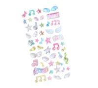 Colorful 3D Raised Design Sticker Adhesive Ornament Featuring Nature and Music Symbols for Creative Decorations Wear-Resistant Raised Design