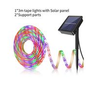 (Colorful 3M) Rgb Solar Powered Led Light Strip Outdoor Garden Tape String Warm Light 35m
