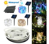 (Colorful) 5M 100LEDs Solar Powered LED RGB Light Strip Tape