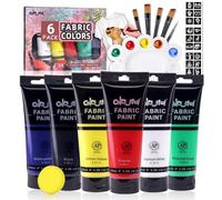 Colorful 6 Colors Permanent Fabric Paint for Furniture, 4 oz (120 ml) Fabric Paint for Clothes, Soft Rich Pigment Non-Toxic Textile Paint for Fabric DIY Crafts T-shirts Shoes Jeans DIY for Kid Adult