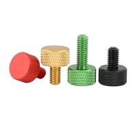 Colorful 6063 Aluminum Knurled Thumb Screws M3-M6 PC Case Assortment (Orange,M3-0.5 x 16mm, 10pcs)