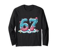 Colorful 67 Numbers with Fun Characters for Kids Playtime Long Sleeve T-Shirt