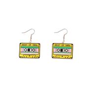 Colorful 70S80s Neon Cassette Tape Dangle Earrings for Women Acrylic Retro Cassette Tape Earrings Disco 90s Outfits Punk Music Party Jewelry Accessories, Acrylic, No Gemstone