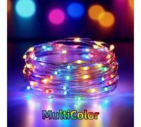 (Colorful, 787inch-20M-200Leds) Fairy Lights LED Silver Wire Lights Battery Powered 10/20/30/50/100/200 LED Christmas Lights for Bedroom Party Holiday