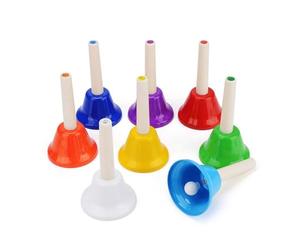 Colorful 8 Note Handbells Set Musical Bells for Toddler