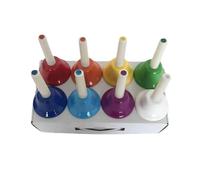 Colorful 8 Note Handbells Set Musical Bells Hand Percussion Bells Music Toy for Chorus, Wedding, Family Party Patience