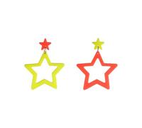 Colorful 80s 90s Neon Star Earrings for Women Retro Glow Party Costume 80s 90s Acrylic Dangle Earrings Outfit, Acrylic, No Gemstone