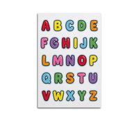 Colorful ABC Alphabet Kids Educational Wall Art, Cute Cartoon Hanging Paintings Poster for Nursery Kids Bedroom Classroom Playroom Learning Decor 12x18inch(30x45cm)