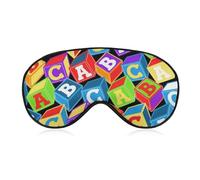 Colorful ABC Blocks Sleep Eye Mask Sleeping Light Blocking Cover Night Blindfold for Travel Nap