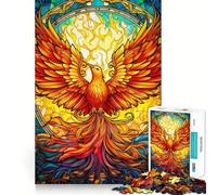 Colorful Abstarct Phoenix Hard Jigsaw Puzzle for Adults 1000 Pieces Restful Game Smooth Joint Family Bond Art Decor (38x52cm)