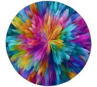Colorful Abstract Area Rug, 60cm Short Pile Soft Living Room Carpet Washable Indoor Rug, Non Slip Tie-Dye Fantasy Printed Floor Mat Rugs for Bedroom Office Kitchen