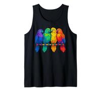 Colorful Abstract Art Animal Lover Geometric Parrots Tank Top