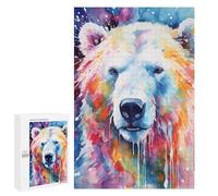 Colorful Abstract Bear Painting, 1000 PCS Challenging Puzzle for Adults, Weekend Puzzle Project, for Relaxing Solo Or Group Play