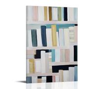 Colorful Abstract Books Modern Bookshelf Wall Art, Literary Minimalist Style, Hanging Paintings Poster for Home Study Reading Room Library Cozy Interior Decor 12x18inch(30x45cm)