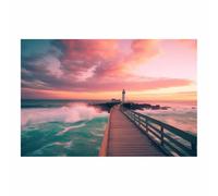 Colorful abstract canvas wall decor Ocean Tree Abstract Pictures for Living Room Home Wall Decoration(Red 86)-70x100cm Unframed