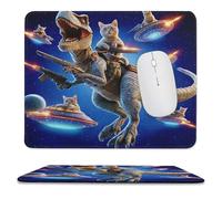 Colorful Abstract Dinosaurs Soft Stitched Edge Mouse Pad,Funny Cute Outer Space Galaxy UFO Cat Wild Animal Dinosaurs Non-Slip Mousepad for Office,Home 25x30 cm