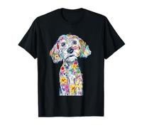 Colorful Abstract Dog Art Floral Paint Splatter Pet Lover T-Shirt
