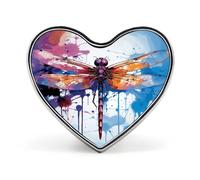 Colorful Abstract Dragonfly Button Pin Elegant Heart Lapel Pin Fashion Love Printed Brooch Badge Funny Enamel Pins Brooch Pins Pinback Button Badges for Bag Jacket Clothes Accessories