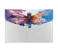 Colorful Abstract Dragonfly File Folder Paper Bill Receipt Organizer Portable Document Organizer Expanding Accordion File Organizer Plastic Envelopes with 6 Pockets for Office Home
