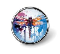Colorful Abstract Dragonfly Lapel Pins Metal Pin Badge Personalized Pinback Button Badges Classic Round Badge Recognition Enamel Lapel Pin for Jackets, Backpacks, Bags