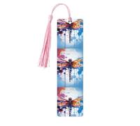 Colorful Abstract Dragonfly Wood Bookmarks 5 Pcs with Tassels,Pendant Unique Handmade Wooden Bookmark Cute Wood Hanging Tags Ornaments for Book Lovers Birthday Teachers Gift