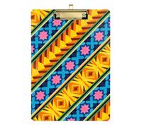 Colorful Abstract Ethnic Patterns clipboard Cardboard Hard Board for Soccer Truck Driver Size 9 x 12 Gold