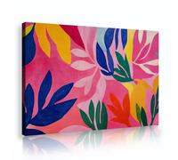 Colorful Abstract Flower Leaves Canvas Wall Art Vibrant Botanical Artwork Prints for Home Living Room Dining Bedroom Decor 70x110cm Innerframe