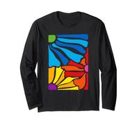 Colorful Abstract Geometric Landscape with Nature Art Design Long Sleeve T-Shirt