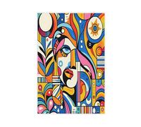 Colorful Abstract Geometric Portrait Art 3 Canvas Poster Bedroom Decor Landscape Office Room Decor Gift 08x12inch(20x30cm)