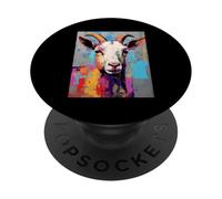 Colorful Abstract Goat Art Painting Design PopSockets Adhesive PopGrip