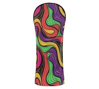 Colorful Abstract Lines Golf Cover Waterproof Headcover with Number Tag for Woods and Driver Fairway Hybrid
