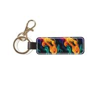 Colorful Abstract Liquid Car Keychain Universal Key Fob Keychain Ideal Leather Key Chain Holder For Men & Women