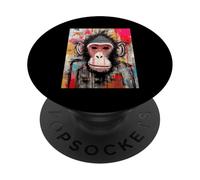 Colorful Abstract Monkey Street Art Painting PopSockets Adhesive PopGrip