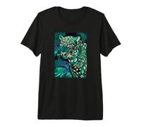 Colorful Abstract Painted Jaguar Big Cat Jungle Art Premium T-Shirt