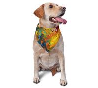 Colorful Abstract Painting Dog Bandanas Triangle Puppy Scarfs for Boy and Girl, Washable Daily Bibs Handkerchief Customize Dog & Cat Neckwear, Birthday Cute Soft Pet Scarf Kerchief