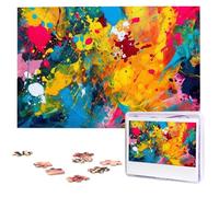 Colorful Abstract Painting Wooden Puzzles 1000 Pieces Personalized Jigsaw Puzzle For Adults Interesting Custom Photo Puzzles Gift For Holiday Birthday Wedding Anniversay