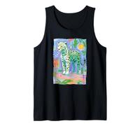 Colorful Abstract Panther Painted Pop Art Cat Tank Top