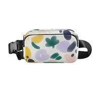 Colorful Abstract Peach Heart Flower Fashionable Waist Bag Fanny Pack for Women Men Waterproof Sling Bag Travel Accessory with Adjustable Strap for Travel Vacation Running