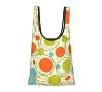 Colorful Abstract Print Foldable Reusable Grocery Bag Lightweight Shopping Tote for Groceries Travel Beach Eco-Friendly Compact Adventure Tote