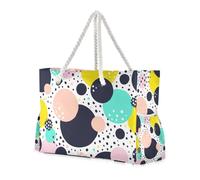 Colorful Abstract Sandproof Big Tote Bag with Side Pocketes Travel Tote Bags with Cup Holders on Side