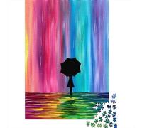 Colorful Abstract Umbrella Person 1000 Piece Jigsaw Puzzle for Adults Paper Relaxing Family Decor Gift 38x26cm/1000pcs