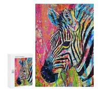 Colorful Abstract Zebra Art Print Puzzle 1000 Teile Schwer Puzzle Spielzeug Lernspiel Impossible Herausforderungsspielzeug Für Erwachsene Kinder 300 PCS