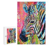 Colorful Abstract Zebra Art Print Puzzle 1000 Teile Schwer Puzzle Spielzeug Lernspiel Impossible Herausforderungsspielzeug Für Erwachsene Kinder 1000 PCS