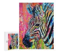 Colorful Abstract Zebra Art Print Puzzle 1000 Teile Schwer Puzzle Spielzeug Lernspiel Impossible Herausforderungsspielzeug Für Erwachsene Kinder 500 PCS