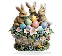 Colorful Acrylic 2D Rabbit Decorations - Easter Seasonal Christmas Bunny for Shelves, Dining Parties on the Window Sill
