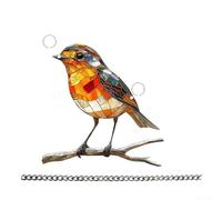 Colorful Acrylic Bird Pendant 8 Inch Light Catcher with 23.6 Inch ChainVibrant 2D Sun Catcher Decor for Home Window Wall Office Bedroom Living Room Garden Yard Outdoor