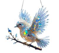 Colorful Acrylic Bird Pendant Crystal Like 2D Flat Hanging Ornament For Car Rear Mirrored Charm And Window Decoration Window Hanging Decors